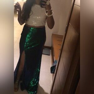 Mermaid sequin skirt with a slit